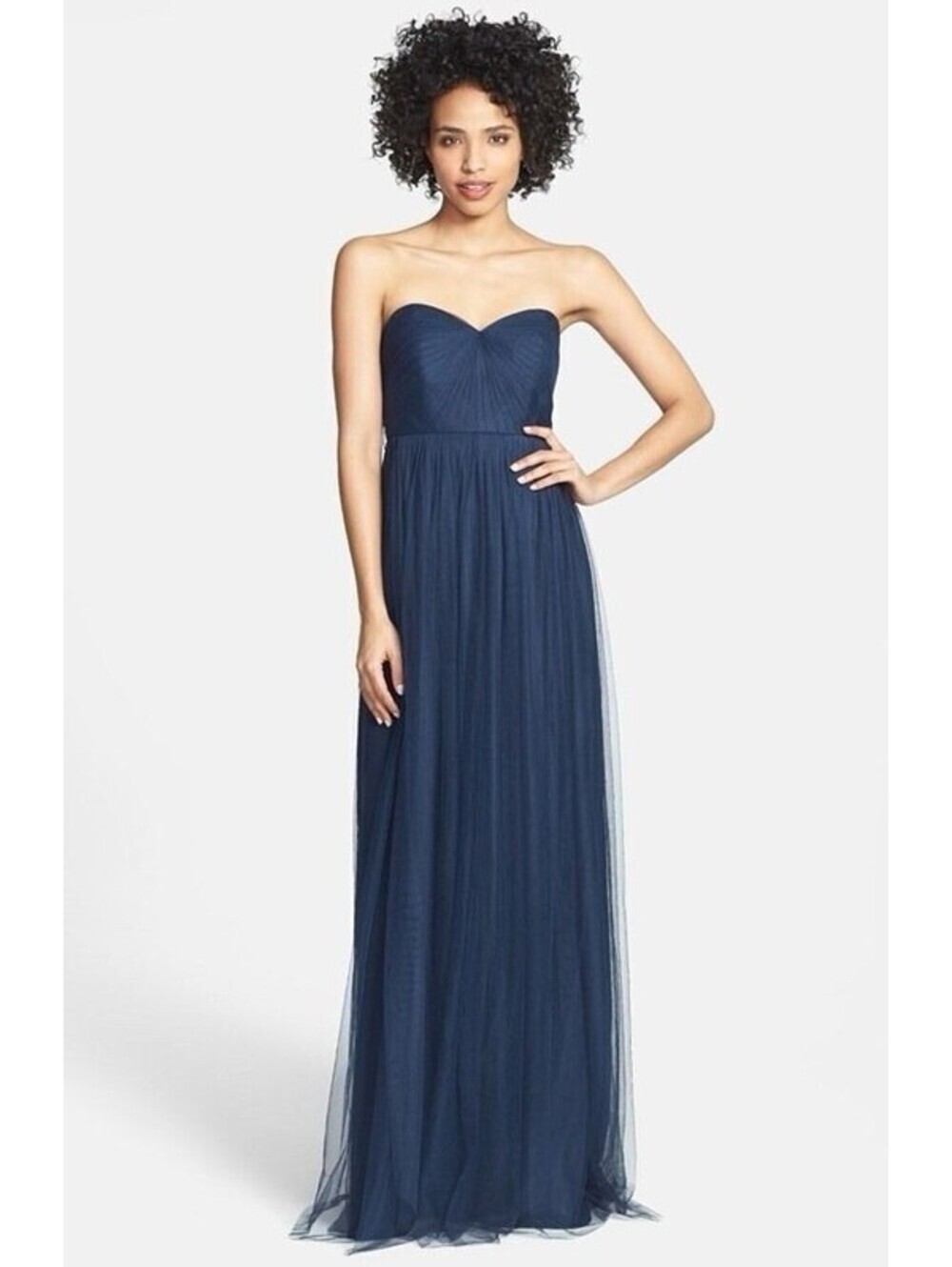 Jenny Yoo Annabelle Convertible Tulle Maxi Dress Navy Size 4 Bridesmaid Gown